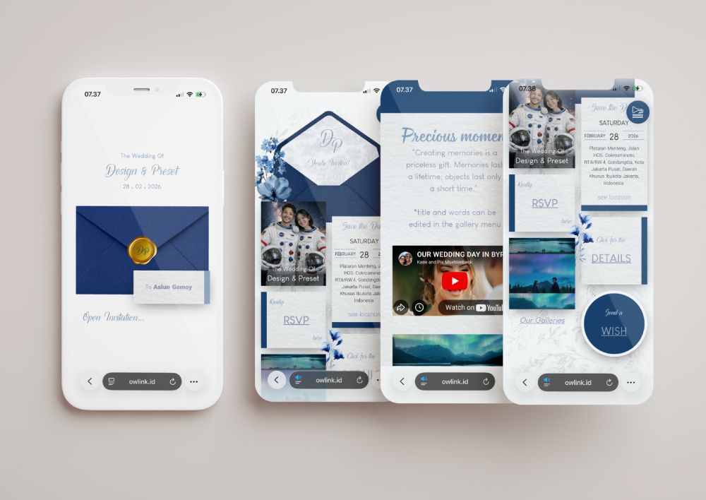 our wedding link preset One Simple Navy