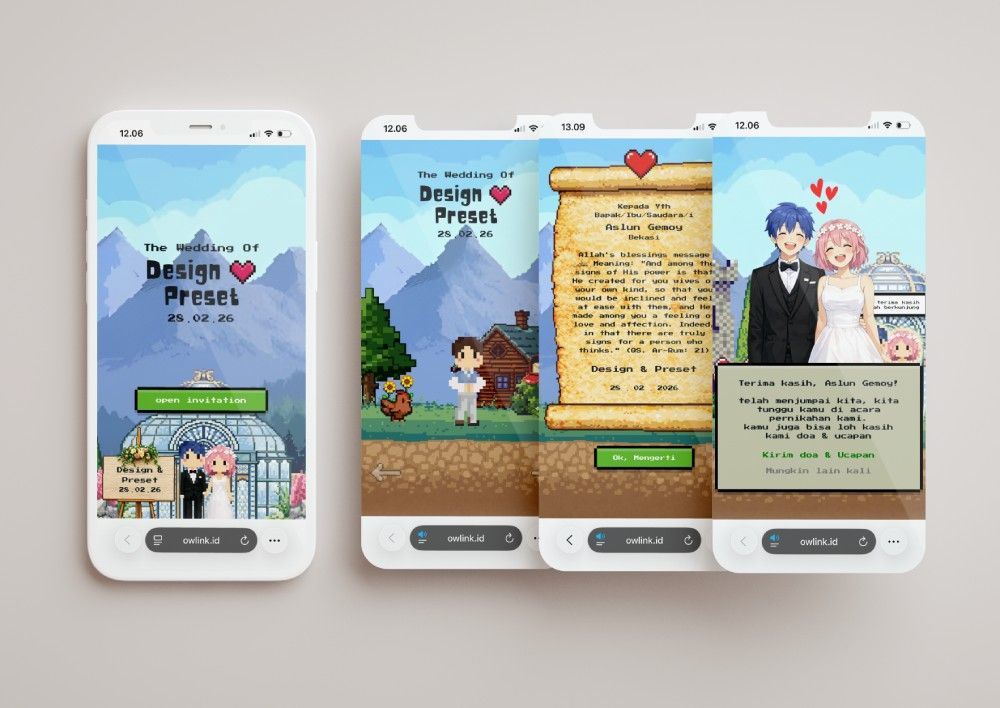 our wedding link preset Pixel Game World